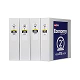 Avery Economy View Binder with 2-Inch Round Ring White Pack Of 4 (19202) [並行輸入品]