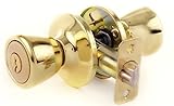 Lion Locks LIO0107 Tulip Keyed Entry Door Knob, Polished Brass, Gold [並行輸入品]