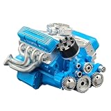 V8エンジン模型キット（実働） 金属製組み立て カーエンジン模型キット 教育実験 ガソリンオーバーヘッドバルブ V8スモールブロックエンジン模型キット 大人向け V8エンジン模型 組み立てキット 自動車ファン＆コレクター向け