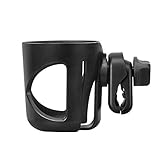 Davcor Moring カップホルダー ベビーカー用 ドリンクホルダー ボトルラック ボトルカップ 自転車 ベビーカー 三輪車 哺乳瓶 バイク用 360度回転可能 お出かけ用 簡単取付 ブラック