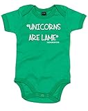 (今まで誰一人として、ユニコーンはつまらないと言った人はいない。) Unicorns Are Lame, Said Nobody Ever, プリント　ベビースーツ - グリーン/白 12-18 ヶ月