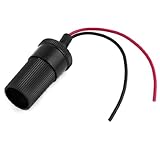 uxcell シガレットライタ ソケット 自動車用　プラスチック製 円筒デザイン 有線の充電器　黒