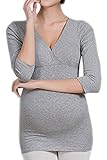 (A precious closet)マタニティ 授乳 対応 スムース ぽかぽか インナー 妊婦 産前 産後 (グレー)