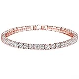 [3MNSCD] 7インチ4.0mm /各テニスブレスレットレディースジルコンダイヤモンドインフィニティハンドチェーン 18 Kゴールドメッキ ヒップホップスタイルジュエリーウ (18 Kイエローゴールドメッキ)