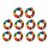 【国連本部公式最新仕様/インボイス制度対応】SDGs バッジ 25mm銀色丸み仕上げ【10個】SDGsバッチ ピンバッチ SDGs 帽子 バッグにも最適 かわいい 帽子 バッグにも最適 留め具30個付き