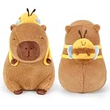Ditucu かわいいカピバラぬいぐるみ ハチのバックパック付き かわいいカピバラ ぬいぐるみ 子供用 ブラウン 13インチ