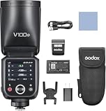 Godox V100C V100-C100Ws TTL フラッシュ スピードライト、Canonカメラ用、2.4G ワイヤレス、外部タッチスクリーン フラッシュ付き、400 フルパワー フラッシュ、1.7 秒リサイクル時間
