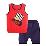 【SEBLES】ベビー服 ベビー 赤ちゃん 男の子 女の子 ノースリーブ シャツ 短パン パンツ シャツ セット 夏 キャラクター プリント 無地 可愛い 涼しい コットン 綿(タイプB,130cm)