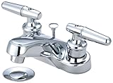 Olympia Faucets L-7282 Elite Two Lever Handle Lavatory Faucet with Brass Pop-Up Drain Assembly, Chro