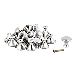 uxcell プルハンドル フラット ステンレススチール 丸い ワードローブ キャビネット クローゼット 化粧台 プルハンドル 20個入り