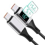 IraXpro USB C-USB C ケーブル usb type c ケーブル100W/5A LEDディスプレイ付きUSB C充電ケーブル,W/V/Aを交互に表示、APad Air/APad Pro、MacBook Pro Samsung Galaxy S21/S10/S9/ Plus用PD高速充電タイプc ケーブル