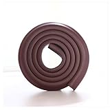 (BERUKO) コーナーガード4M(2M×2本） 両面テープ付き【2本） コーナークッションベッドガード ドアガード 安全対策 アニマル ドアストッパー付き (L型（薄手）, ブラウン)