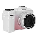 Acogedor 写真撮影用5Kデジタルカメラ、18倍デジタルズームWiFi Vlogカメラ手ぶれ補正、自撮り用ハンドストラップ付き80MPデュアルレンズビデオカメラ (黒)