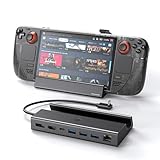 KIWIHOME Steam deck用 ドッキングステーション 7-in-1 USB-C ハブ HDMI2.0 4K@60Hz PD100W 高速充電 1000Mイーサネット 3*USB 3.0 ポート 【ワンタッチボタン】 操作簡単 高速転送 アルミ合金 コンパクト 過電流保護 スチームデッキ用 Steam Deck OLED用