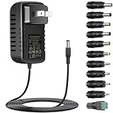 「11変換ジャック付き」汎用15V 3A ACアダプター 2A 1A対応可 DC15V電源アダプター 充電器交換用 エアコン・カメラ・PCモニターなど給電用 15V DCアダプター AC100V→DC15V 3A 2.5A 1.5A 1A 500mA 400mA 200mA 100mA変換アダプター コンバーター インバーター 安定化電源