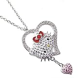 Hello KittyスタイルネックレスHello KittyクリスタルハートペンダントHKN : 37