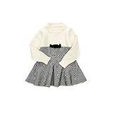 Pojour ベビー服 子供服 女の子ニットセーター 冬 防寒 かわいいセーター おしゃれ 暖かい 厚手 綿 ベビールームウェア 普段着 カジュアル 旅行 記念日 プレゼント 丸首 黒