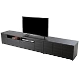 LOWYA （ロウヤ） テレビ台 サイドチェスト セット 国産 木目調 エンボス加工 テレビボード 幅177cm 幅89cm ブラックウッド