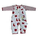 gqmart新しい到着赤ちゃん服犬レッド/ホワイトスポットベビーガールズロンパースコットン長袖ベビージャンプスーツ、新生児着用、7 – 9 M boys girls