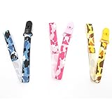 エルフ ベビー (Fairy Baby) 多機能 おしゃぶりホルダー 無毒 プリントのリボン 3枚組