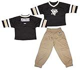 リーボックPittsburgh Penguins幼児ベビー3 / 4スリーブHockey Jerseyとパンツセット – ブラック/カーキ – 24月