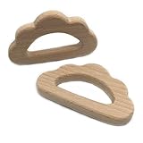 Kissteether 2pcs 手作りの木製茶雲のペンダント有機自然ブナの木のおもちゃの動物の手DIYジュエリー作りのアクセサリー (2pcs)