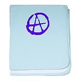 CafePress – Anarchy – スーパーソフトベビー毛布、新生児おくるみ ブルー 066303806625CD2