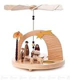 x の深さの茶ライト幅 X の高さのための誕生場面そして円形シートが付いているピラミッドは、 19.5 cmx23 cmx19 cm の鉱石山ピラミッドのクリスマスのピラミッドを台に置きます