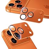 NIMASO カメラフィルム iphone 17 Pro Max 用 カメラ保護 レンズカバー 9H硬度 全面保護 黒縁あり 露出オーバー防止 強化ガラス 指紋防止 高透過 防塵 貼り付け簡単 いPhone 17 Pro Max 専用 カメラ保護フィルム 2枚入り オレンジ DCM25J1966