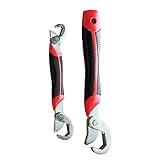 Flameer 高品質 万能レンチ（2本） クイックリリース 自動的 調整可能 パイプ スパナ ノンスリップ 9-32mm