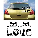 TATACLEA 車のステッカー、かわいい猫、漫画の車のステッカー、スクラッチ 二匹の子猫