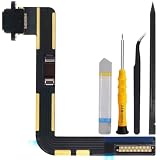 ZHUROUPU for iPad 7 2019/8 2020 10.2インチ充電ポート交換用ドックコネクタ、for iPad 7 第7世代A2197 A2198 A2200/8 第8世代A2270 A2428 A2429 A2430用充電ポートアセンブリフレックスケーブル (ブラック)