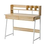 OSJ パソコンデスク 学習机 収納台 ミシン台 勉強机 引き出し付き ラック収納 スペース活用 ナチュラル