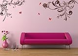 Pop Decors Removable Vinyl Art Wall Decals Mural, Beautiful Flower Vines by Pop Decors