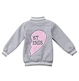 幼児　ベビー　ボーイズ　ガールズ　ロングスリーブ　“Best Friend”とハートのレタープリント　フリースジャケット　アウターウェア　コート (80cm(6ヶ月~12ヶ月), グレー/St End