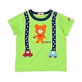 ミキハウス ホットビスケッツ(MIKIHOUSE HOTBISCUITS) ビーンズくん☆星柄サスペンダープリント☆半袖Ｔシャツ(72-5215-972) 100cm ライトグリーン（24）