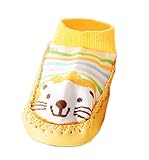 Ziweiba ベビーシューズ 靴下付き ソフト 短い 練習 トレーニング ルームシューズ 室内 履き 室外 ベビー 滑り止め付き (13, A)