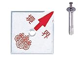 土地家屋調査士用_アルミ境界用明示板AT35H1_1穴タイプ_斜矢_10枚入：【測量用品】：205-0175
