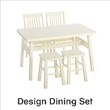 ブラッシング加工のダイニング5点セット ホワイト