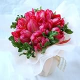 KOBE Flower smith ReiRi　珍しい八重咲きチューリップだけで束ねたそのまま飾れるスタンドブーケ ピンク 送料無料