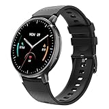 JUSUTEK Bluetooth5.2【革新スマートウォッチ】 Bluetooth通話スマートウォッチ 音楽プレーヤー 歩数計 消費カロリー アラーム,着信電話 Line Gmail通知,iphone&アンドロイド対応 お贈り物 日本語対応 日本語の説明書 (黒)