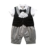 ベビー キッズ 赤ちゃん 子供服 洋装フォーマル 紳士風 男の子 半袖 カバーオール ロンパース 春夏 結婚式 お宮参り 七五三 節句 入園式 入学式 出産祝い ギフトxw008g