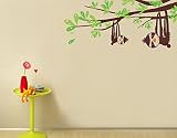 Pop Decors PT-0124-Va Beautiful Wall Decal, Sloths and Branches, 47 by Pop Decors