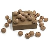 Kissteether 50pcs 赤ちゃんのおしゃぶりのネックレスのためにDIY赤ちゃんのおしゃぶりウッドビーズアクセサリーブナ幾何20ミリメートルオーガニック安全な木製のラウンドビーズ (50pc