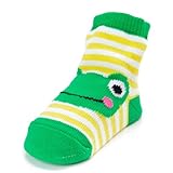 (マッドパイ)Mud Pie ベビー ソックス/靴下 Frog Shoe Sock 178518 グリーン/ホワイト/イエロー 0-12M(0～12ヶ月) [並行輸入品]