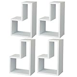 AZUMAYA（東谷） パズル式オープン収納ラック NWS-558 4個セット ホワイト