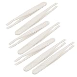 uxcell ピンセット 反静電気ピンセット プラスチック ブラック 7個入り ストレートヘッド