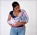 Ring Sling Baby Carrier (Pink and purple stripes). 100% Cotton. Ideal for breastfeeding and hands fr