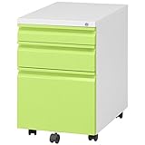 不二貿易 インキャビネット ルイン 3段 A4対応 鍵付き キャスター付き グリーン 84711