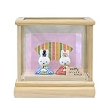 吉徳 雛人形 miffy ミッフィー 磁器 ひな人形 うさこ 親王飾り ホワイトオーク材 市松文様バック ガラスケース HNY-183-121-FO01 ケース飾り 吉徳大光 ひな人形